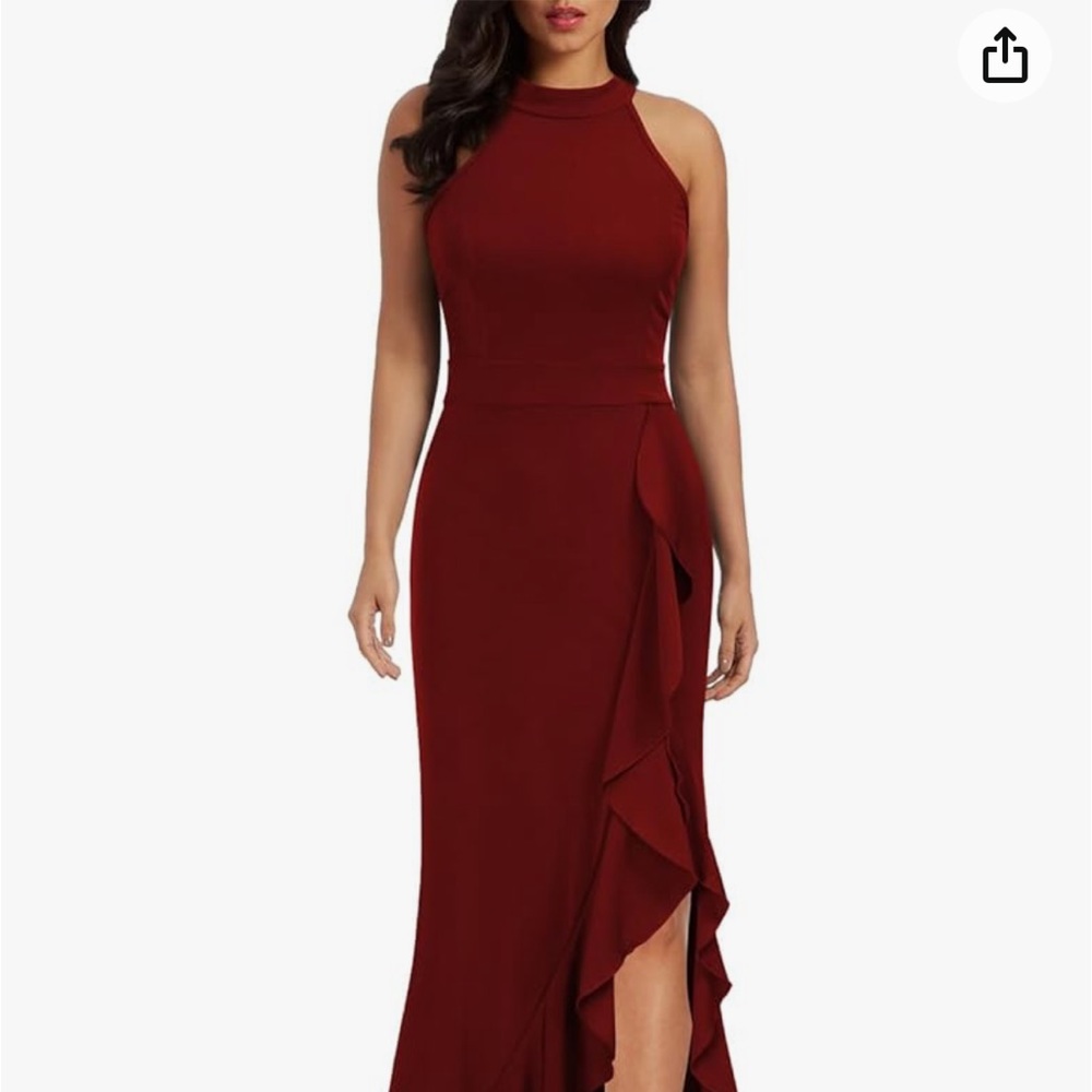 Amazon Maroon Woosea small bodycon gown dress
